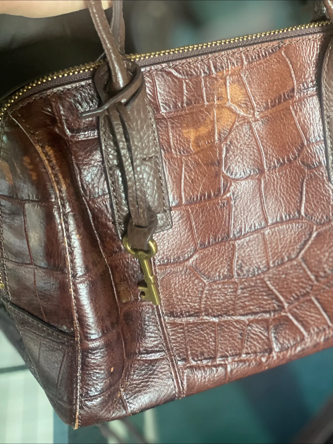 Fossil Brown Leather Satchel image indicator(3)