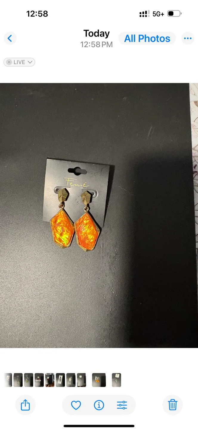 Orange Dangle Earrings - New with Tags! thumbnail