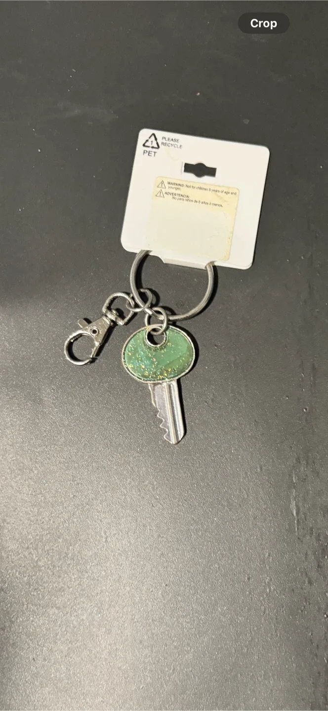 Green Glitter Key Keychain thumbnail
