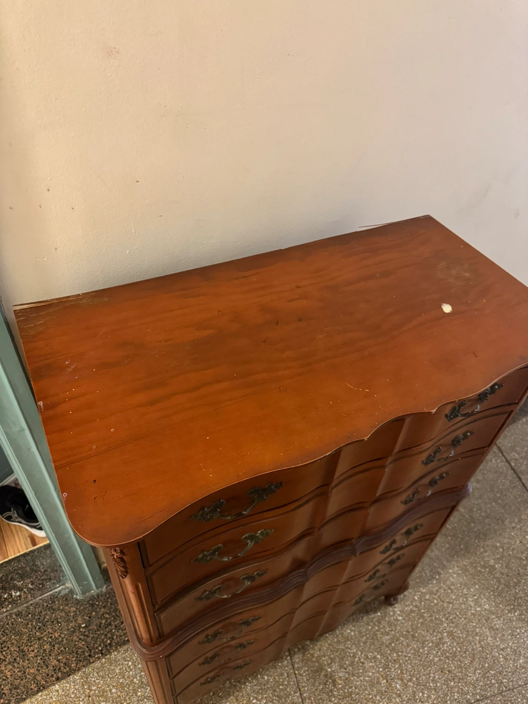 Vintage Brown Wood 6-Drawer Dresser - photo 4