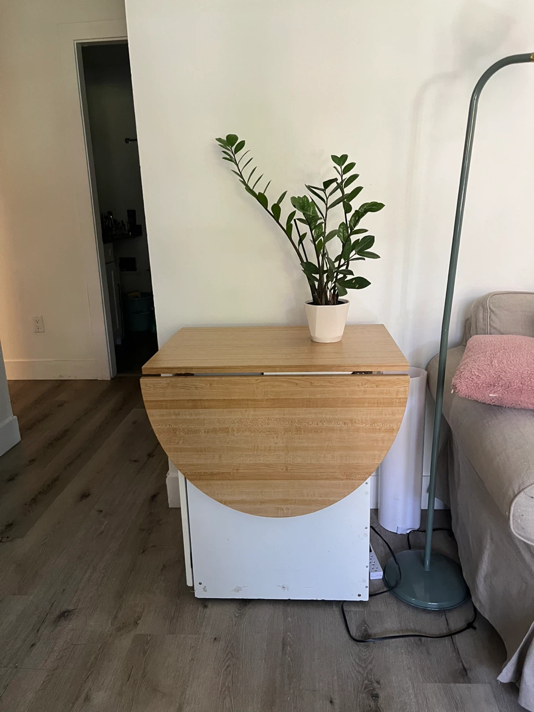 Drop Leaf Table - White and Wood - photo 5