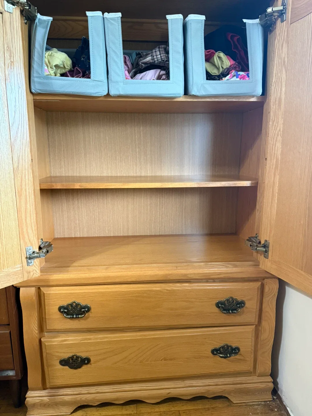 Wooden Armoire with Drawers