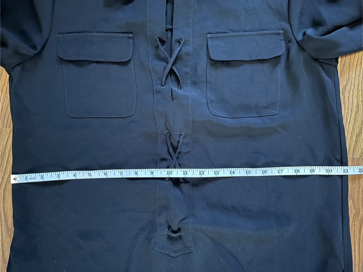 Theory women’s 12 mini shirt dress, long sleeve lace up, black image indicator(6)