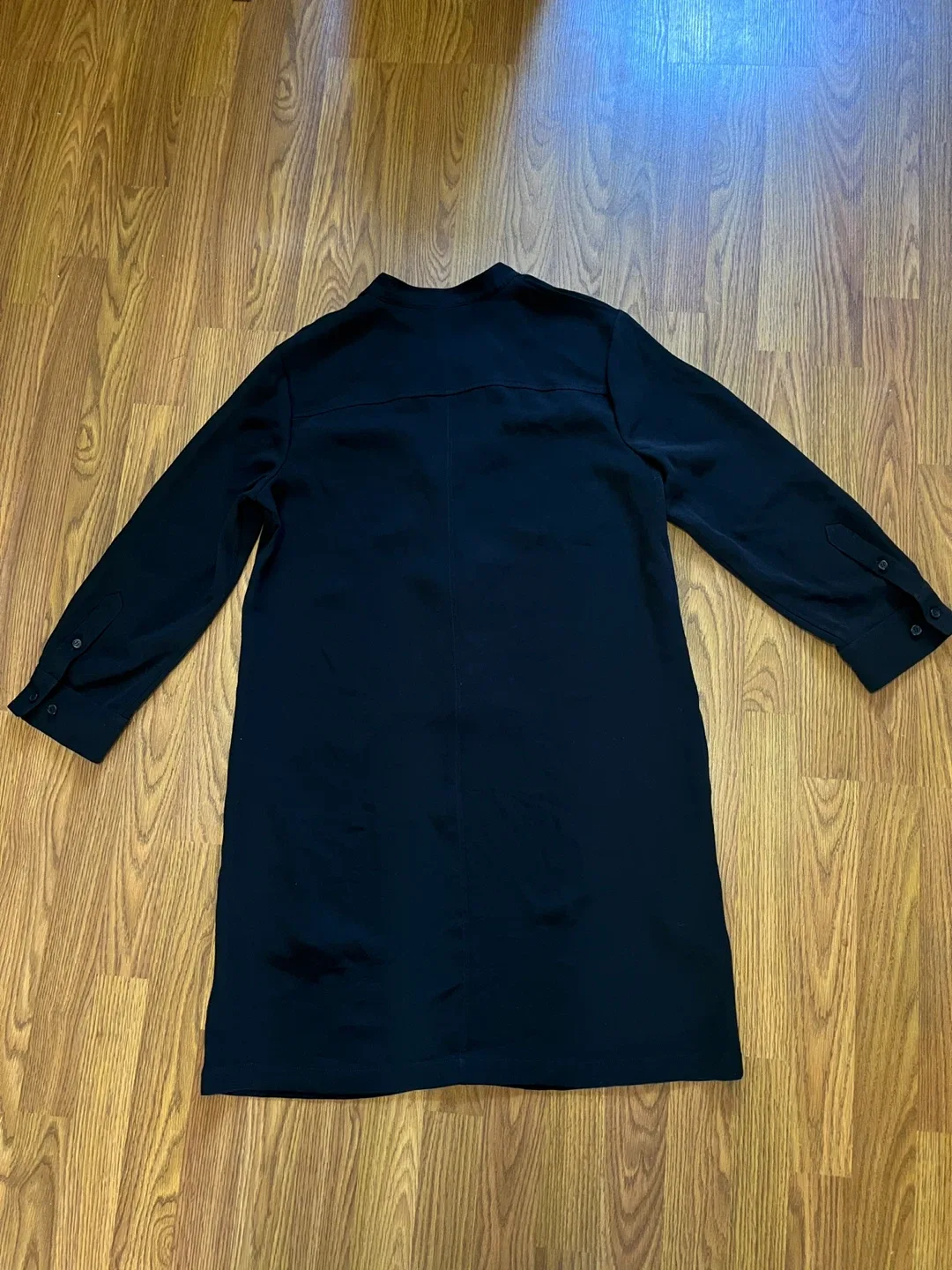 Theory women’s 12 mini shirt dress, long sleeve lace up, black image indicator(10)