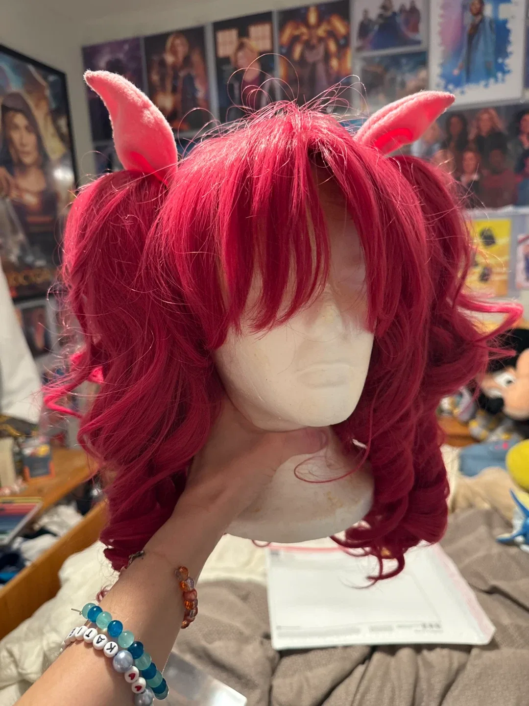 Pink Wig with Horns thumbnail