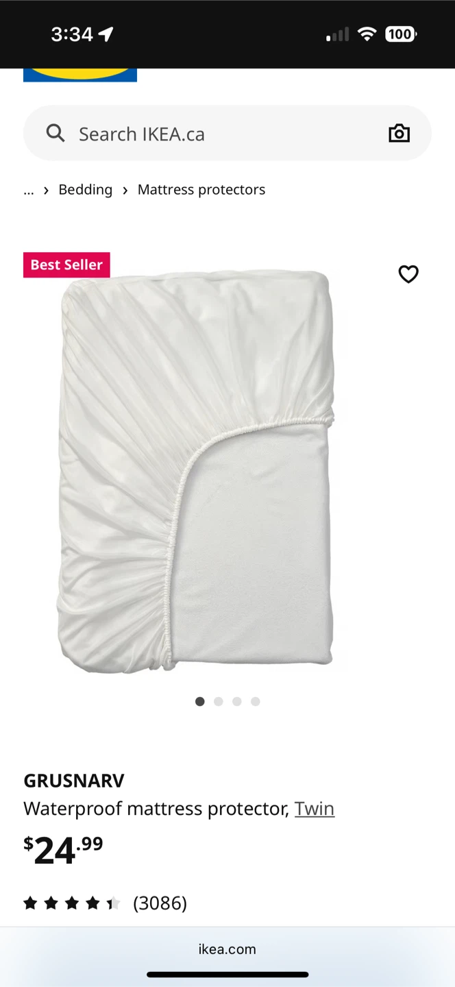IKEA (Grusnarv) Twin Waterproof Mattress Protector - photo 2