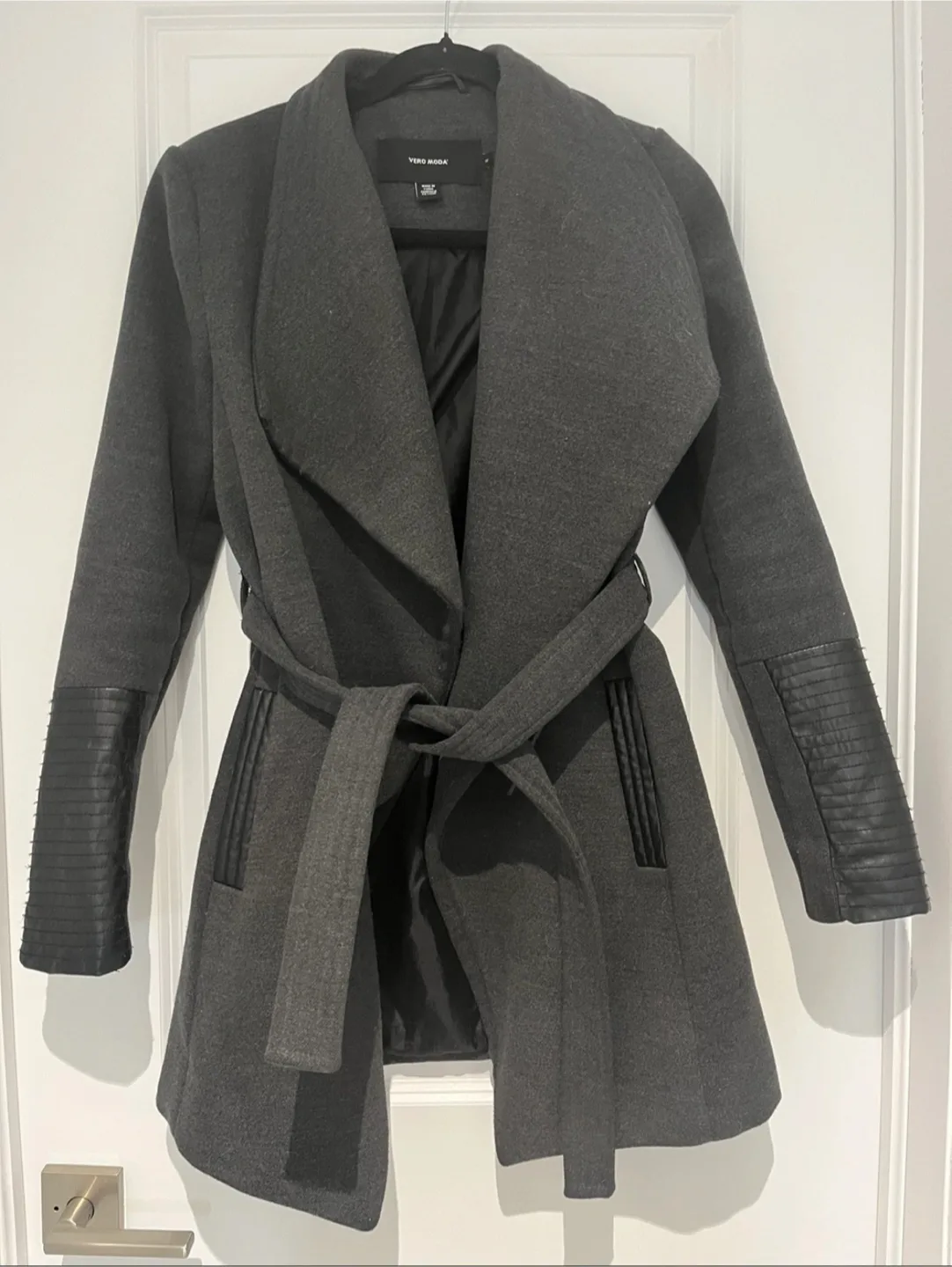 Vero Moda Gray Wool Blend Coat - Size XS thumbnail