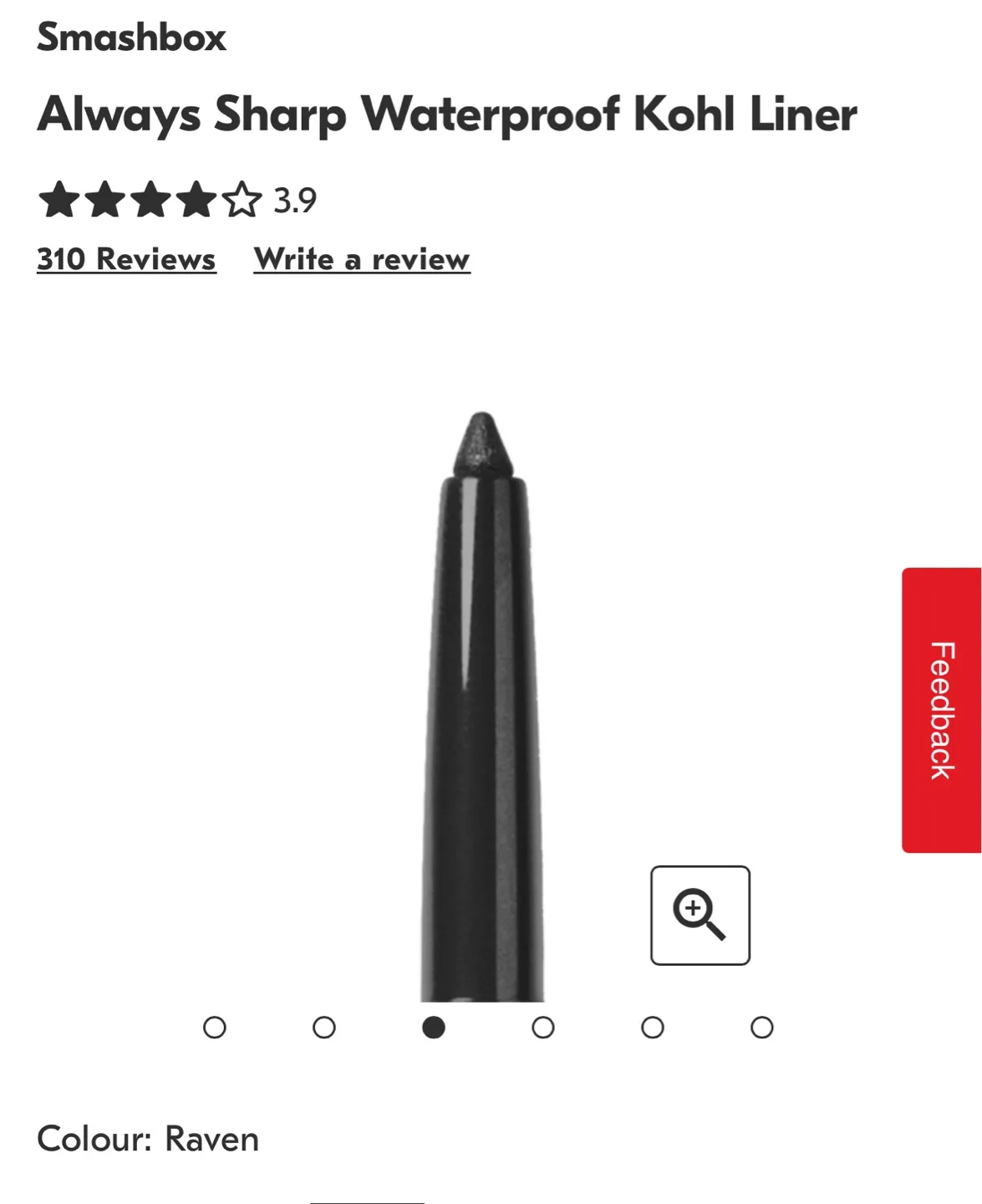 Smashbox Always Sharp Waterproof Kohl Liner - Raven image indicator(2)