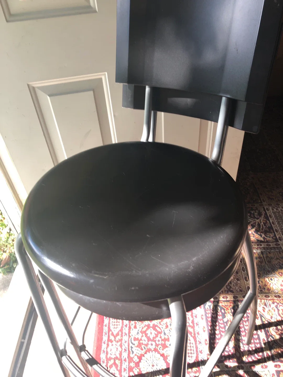 Black Bar Stool with Backrest from Ikea both for 7 image indicator(2)