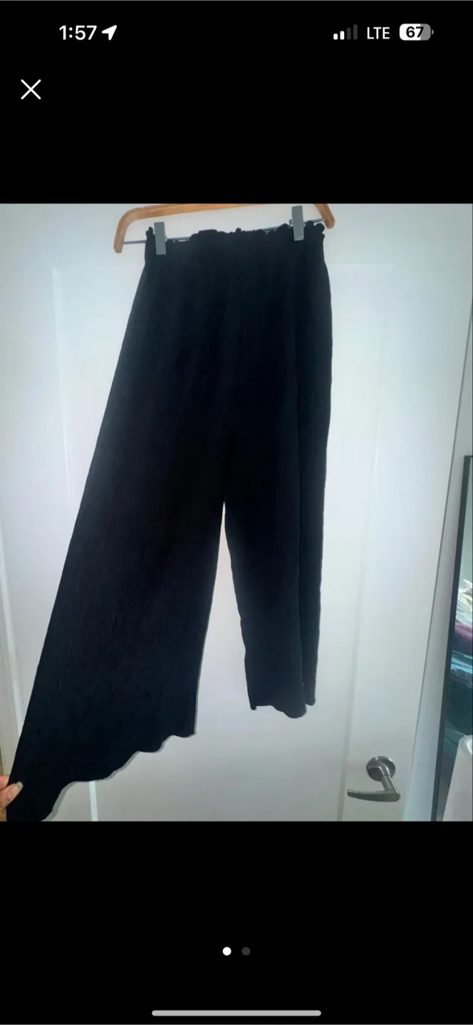 Zara Black Wide Leg Palazzo Pants thumbnail