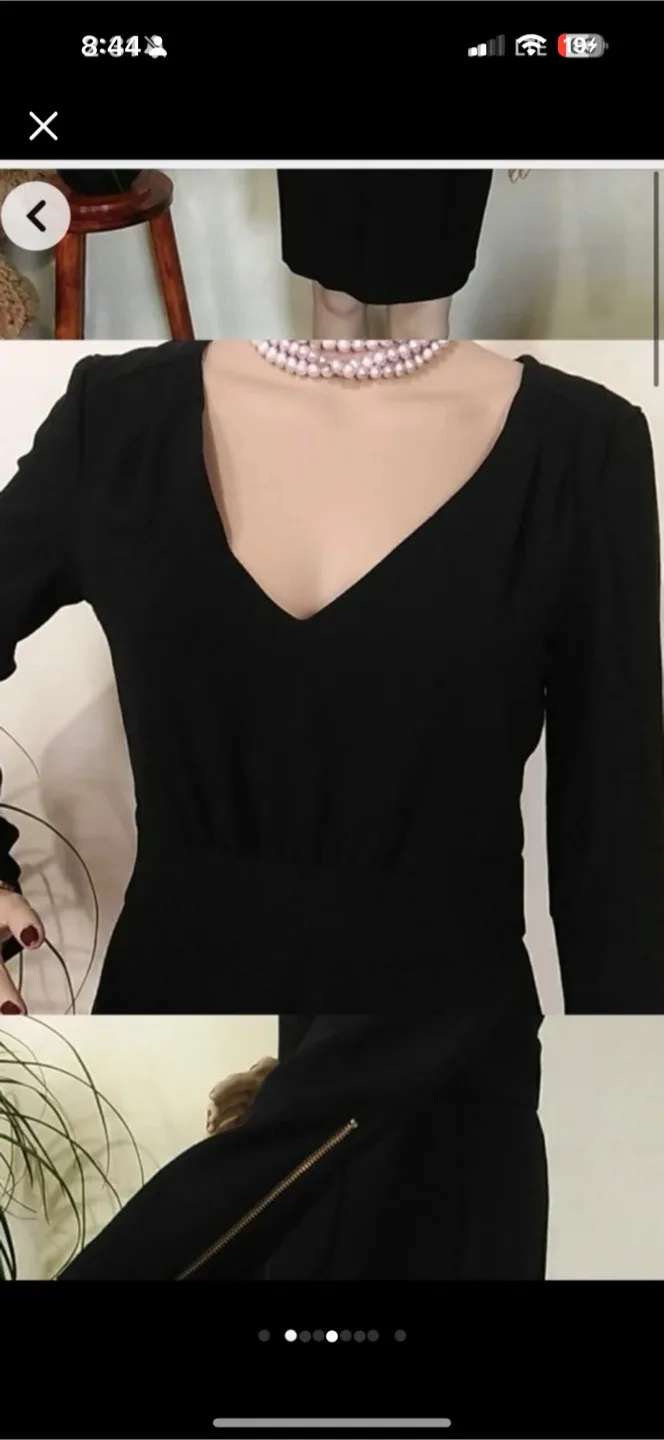 H&M Black Long Sleeve Dress - Size M image indicator(2)
