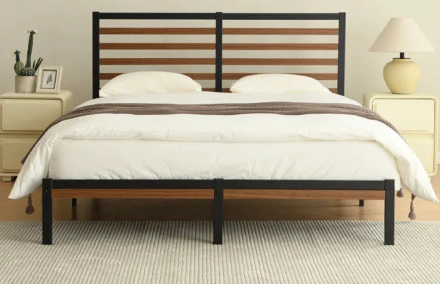 Full Size Metal Bed Frame with Headboard