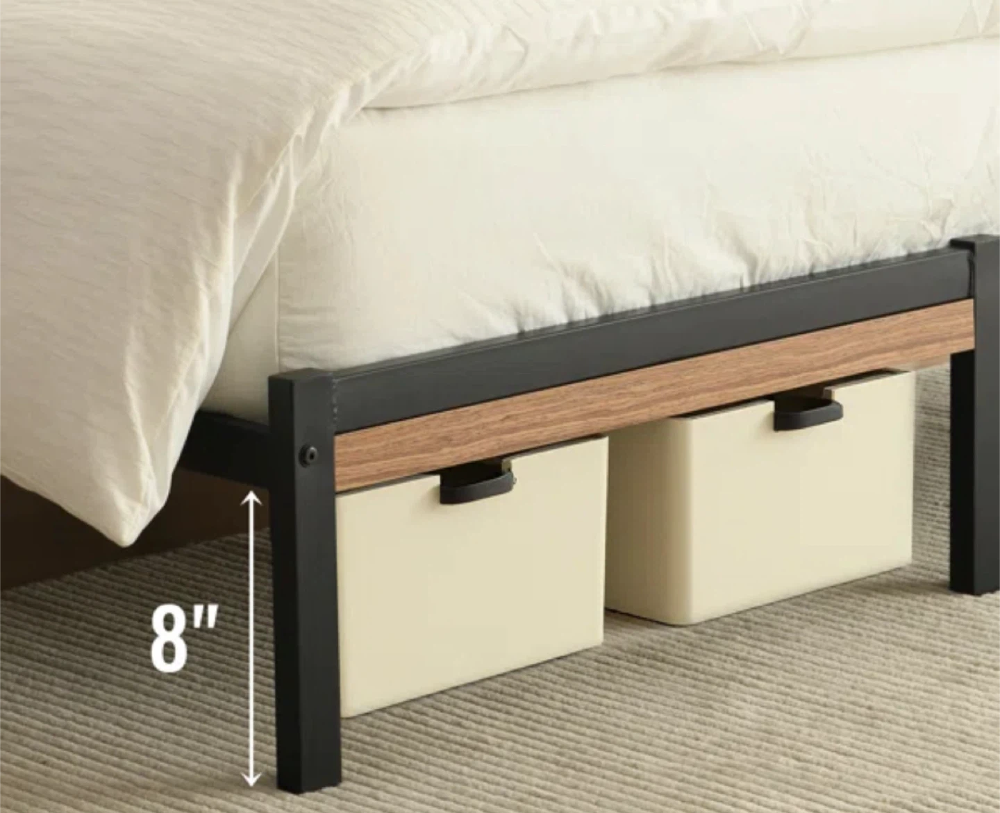Full Size Metal Bed Frame with Headboard - photo 5