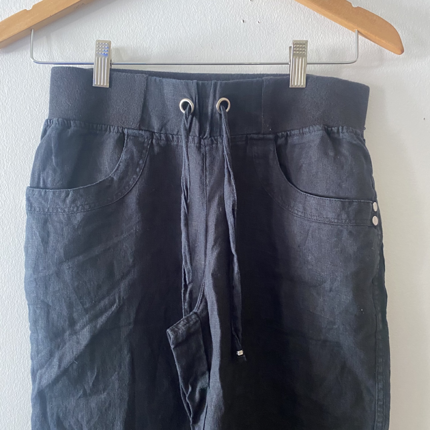 Guess Black Linen Blend Jogger Pants XS - photo 2
