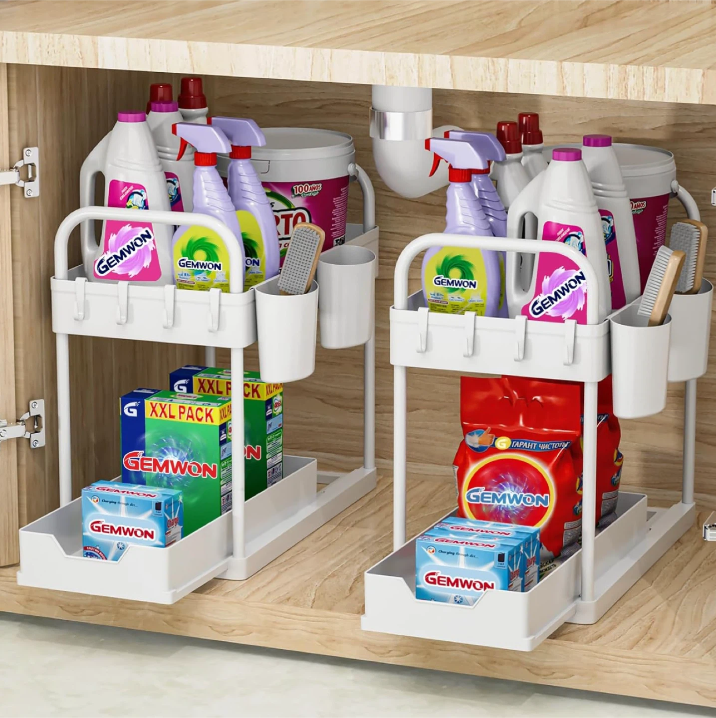 Under Sink Organizer - White - 2 Tier