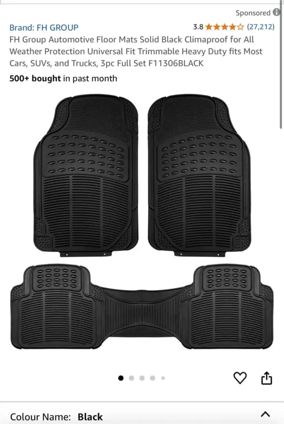 FH Group Universal Floor Mats thumbnail