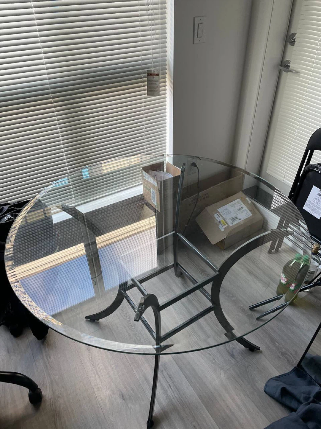 Glass Top Round Dining Table