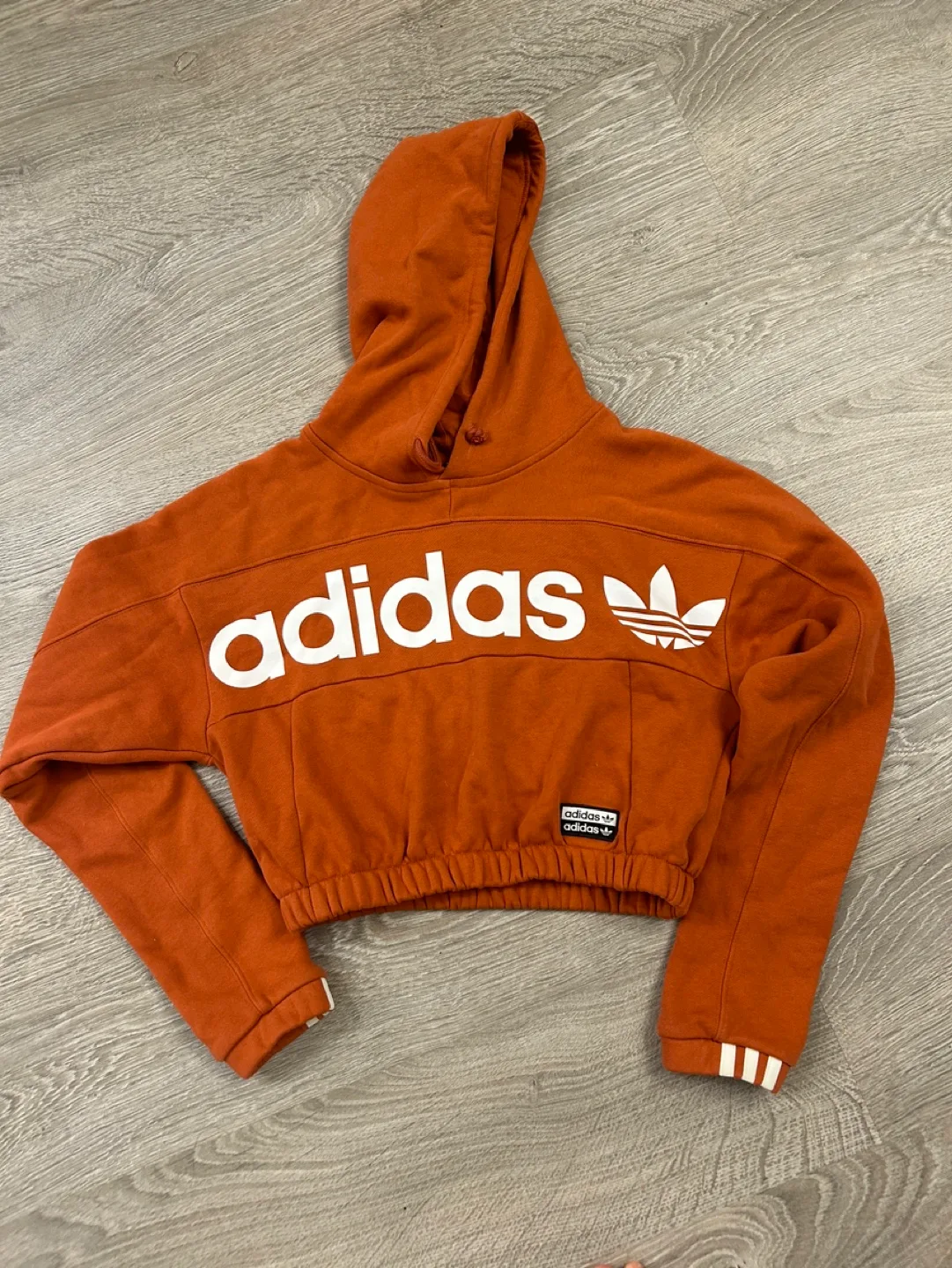 Adidas Cropped Hoodie - Size S - Orange thumbnail