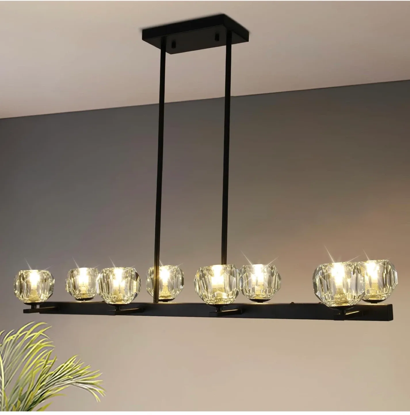 Black 8-Light Crystal Pendant Lighting - NEW thumbnail