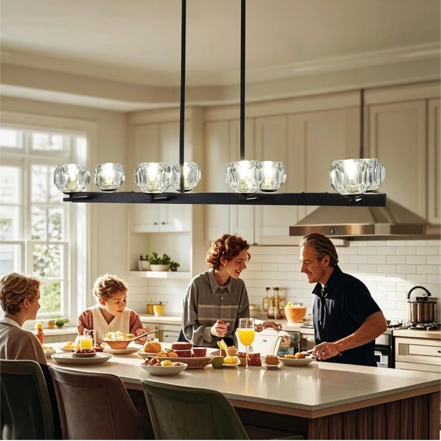 Black 8-Light Crystal Pendant Lighting - NEW image indicator(8)