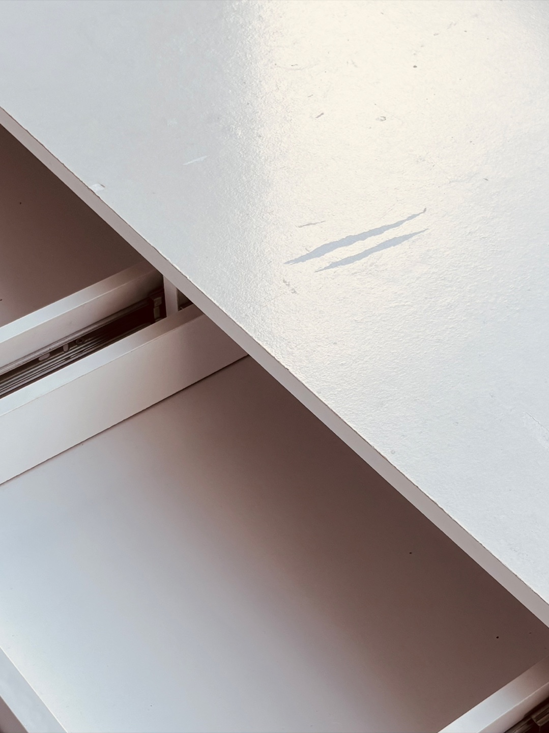 White Desk with Black Metal Frame - photo 2