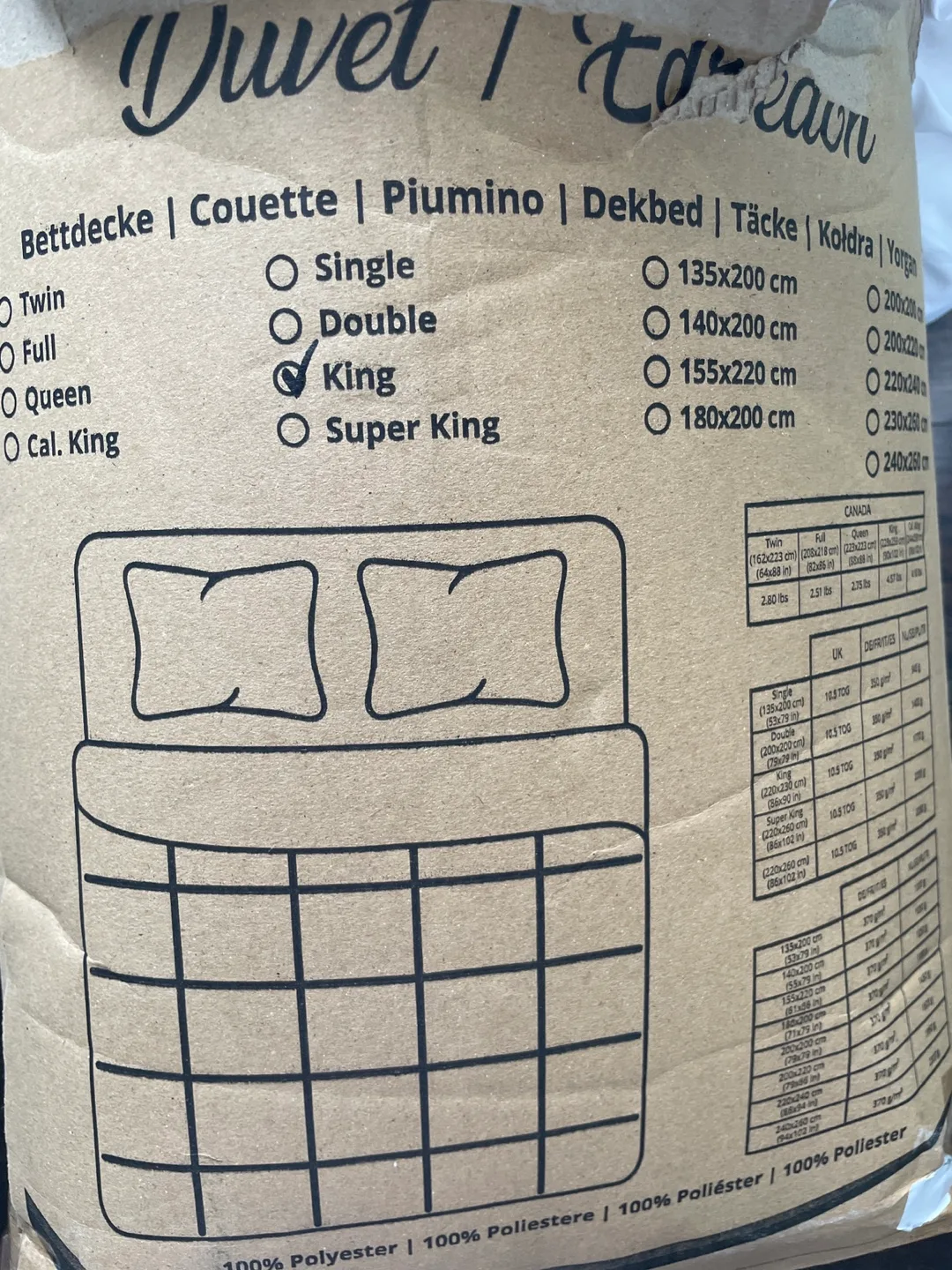 Utopia KING Comforter Duvet Insert (white) 🥕 image indicator(4)