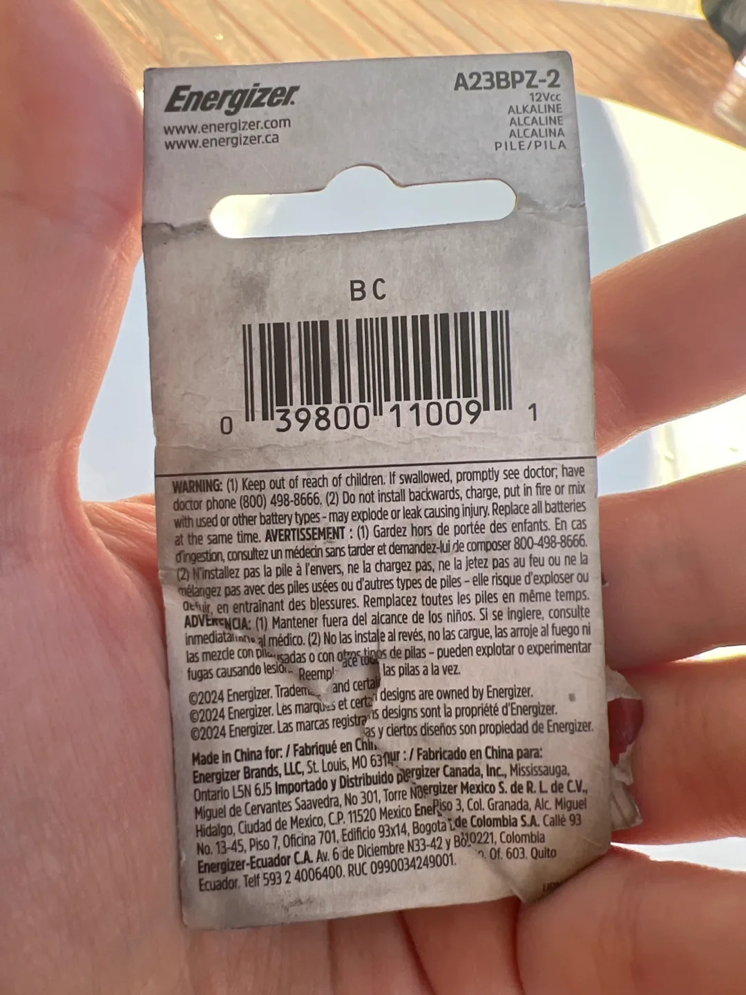 Energizer A23 12V Alkaline Batteries - New image indicator(2)