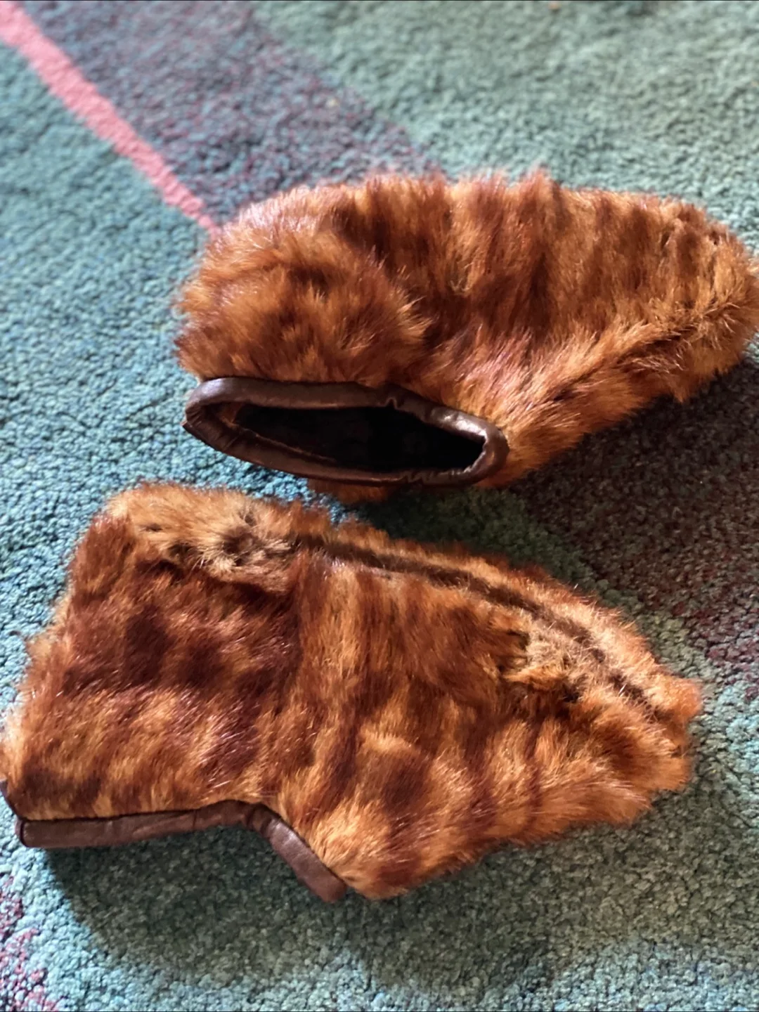 Faux Fur Slippers - Brown thumbnail
