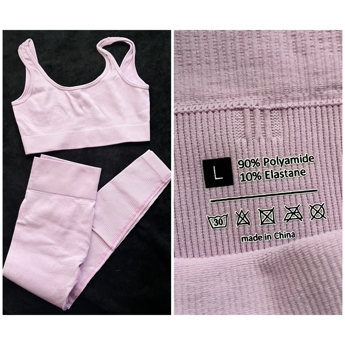 (Shein) Lilac Ribbed Activewear Set - Size Women Large thumbnail