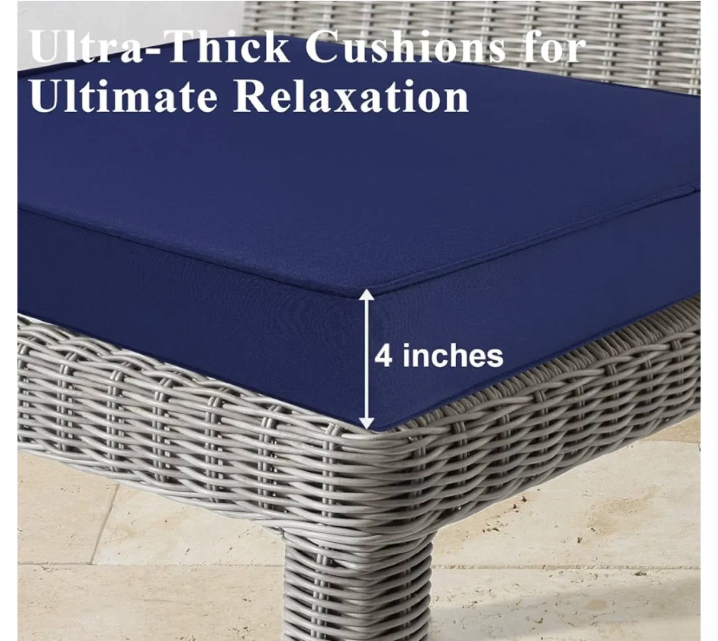 Navy Blue All-Weather Chair Cushions (Set of 2) image indicator(2)