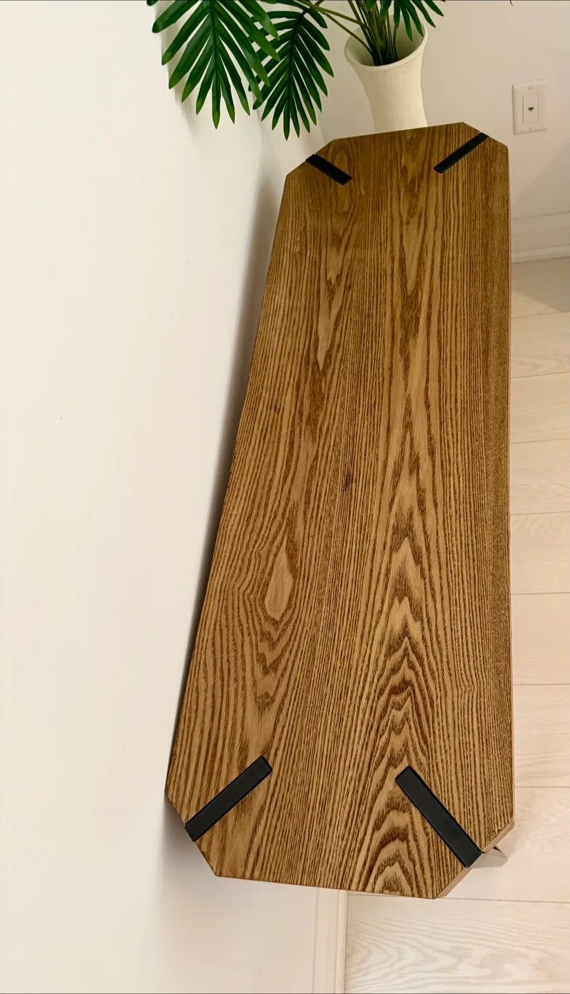 “Like New” STRUCTUBE Wood Console Table with Metal Legs image indicator(3)