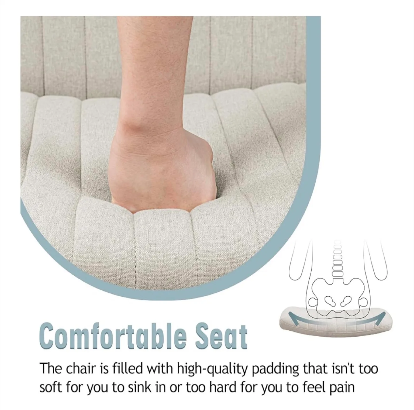 “LIKE NEW” Beige Vanity/Office Accent Chair image indicator(2)