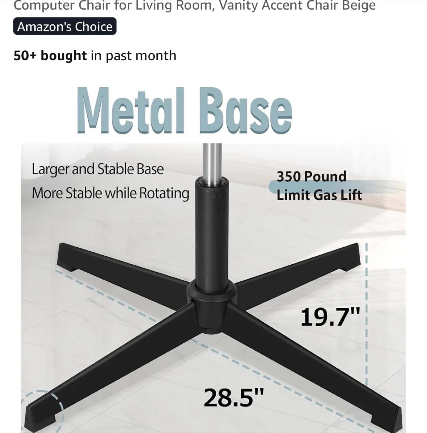 “LIKE NEW” Beige Vanity/Office Accent Chair image indicator(3)