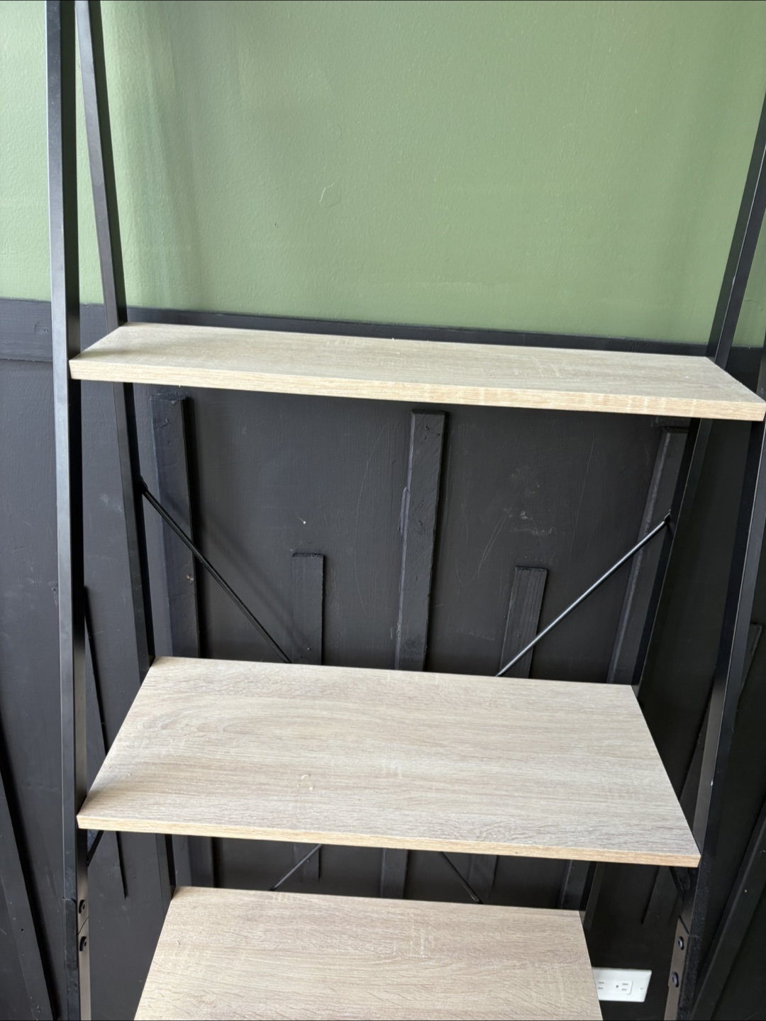 Ladder Shelf - Black Metal & Light Wood - photo 3