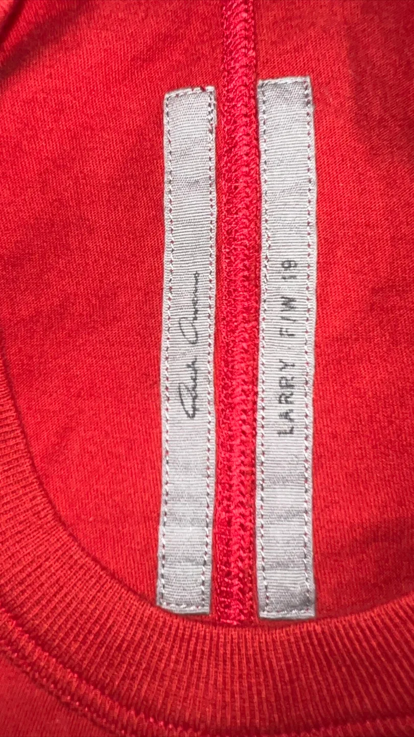 Rick Owens Larry Fin 19 Cardinal Red XXL image indicator(2)