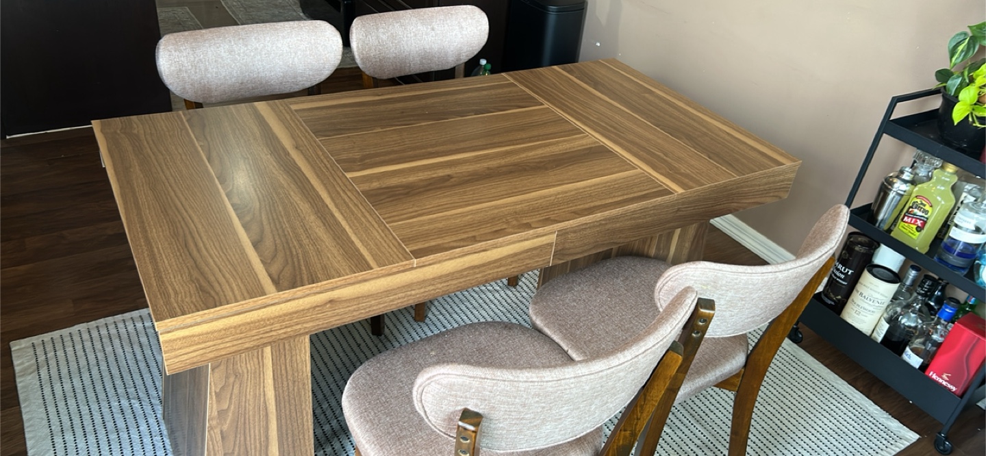 Dining Table with Chairs - Wood Finish
