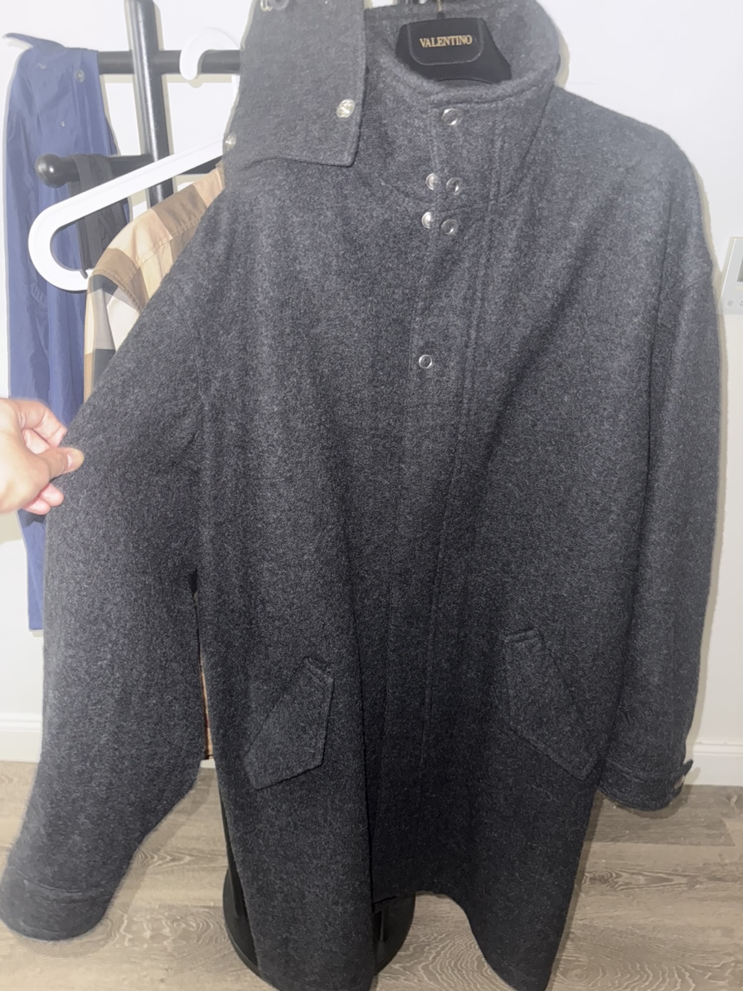 KENZO Dark Gray Wool Coat - Size M(oversized) - photo 2