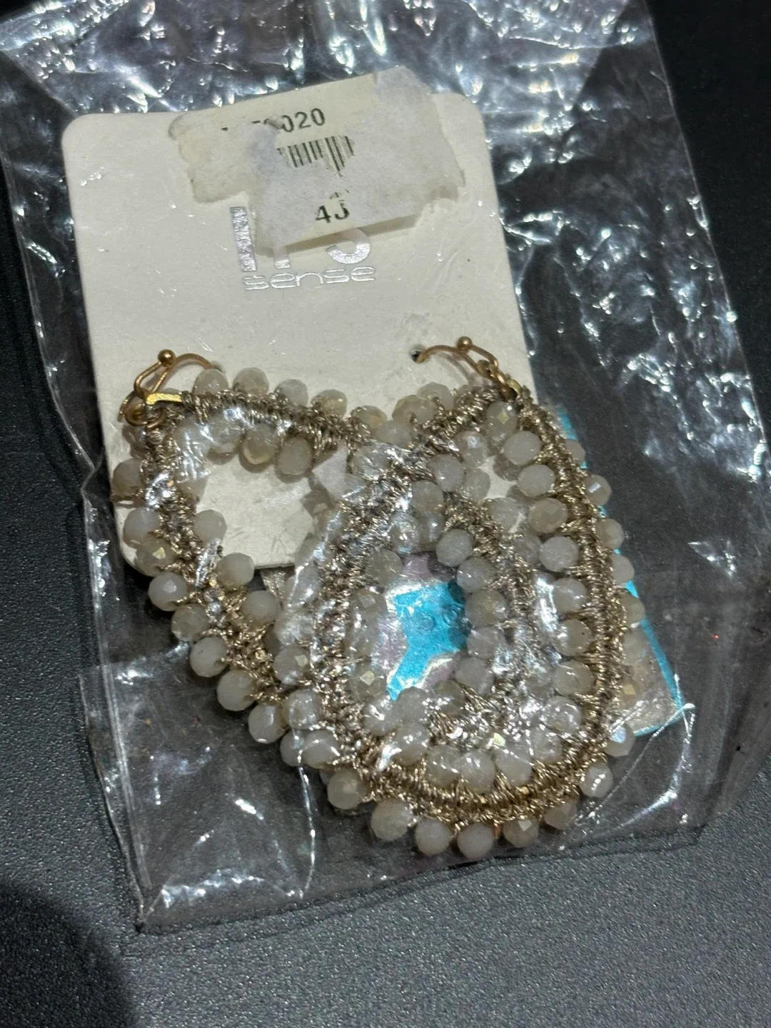L'SENSE Beaded Hoop Earrings - New thumbnail