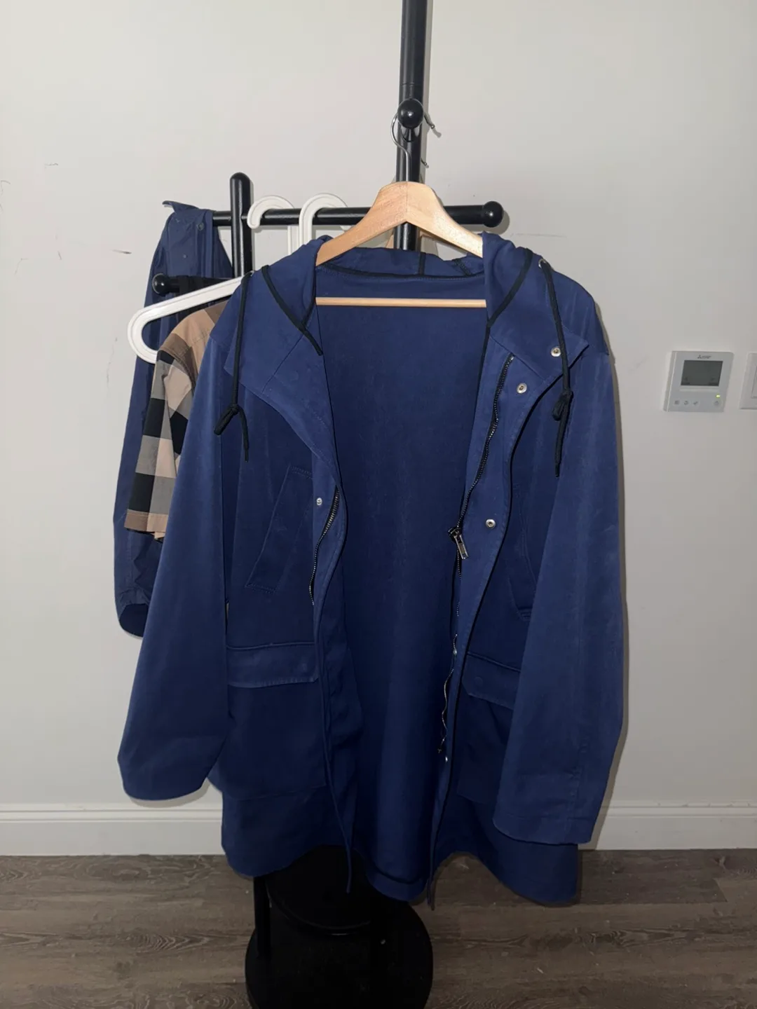 MSGM Milano Blue Hooded Coat thumbnail