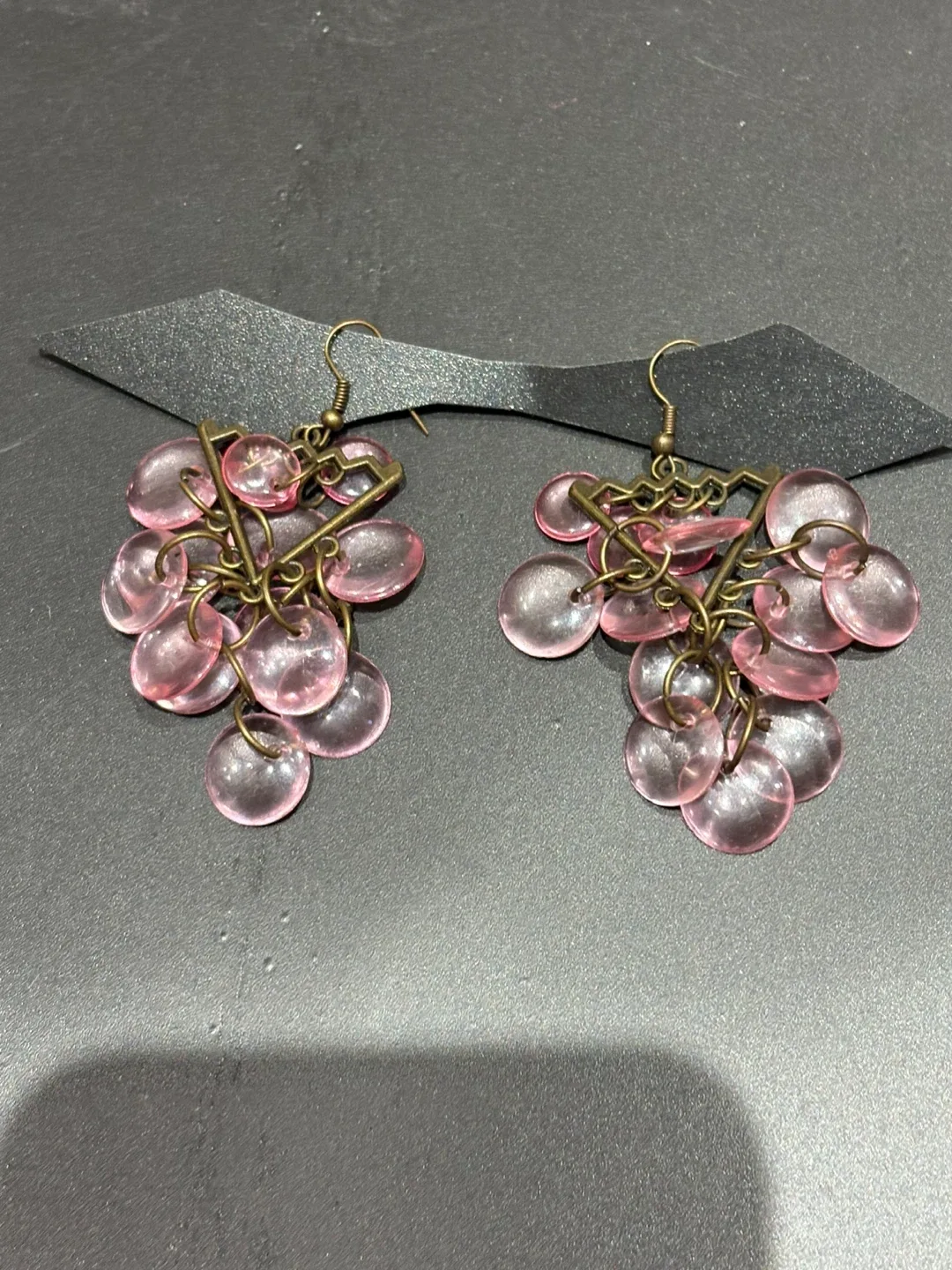 Pink Grape Earrings - Fun & Unique! thumbnail