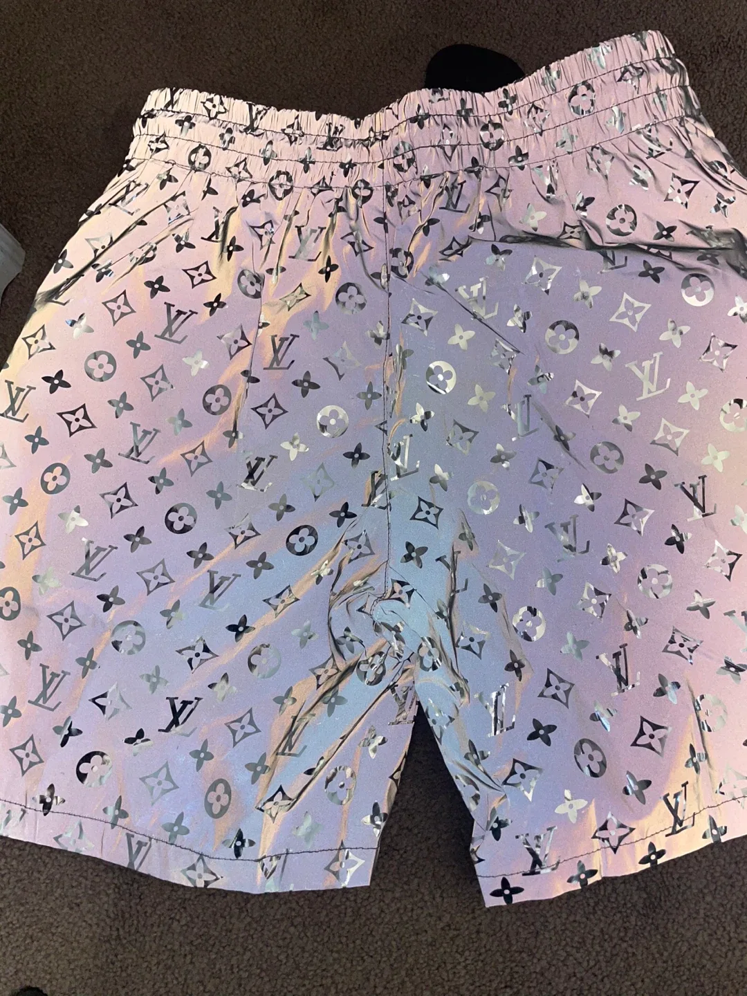 Brand New Louis Vuitton Silver Monogram Swim Shorts image indicator(3)