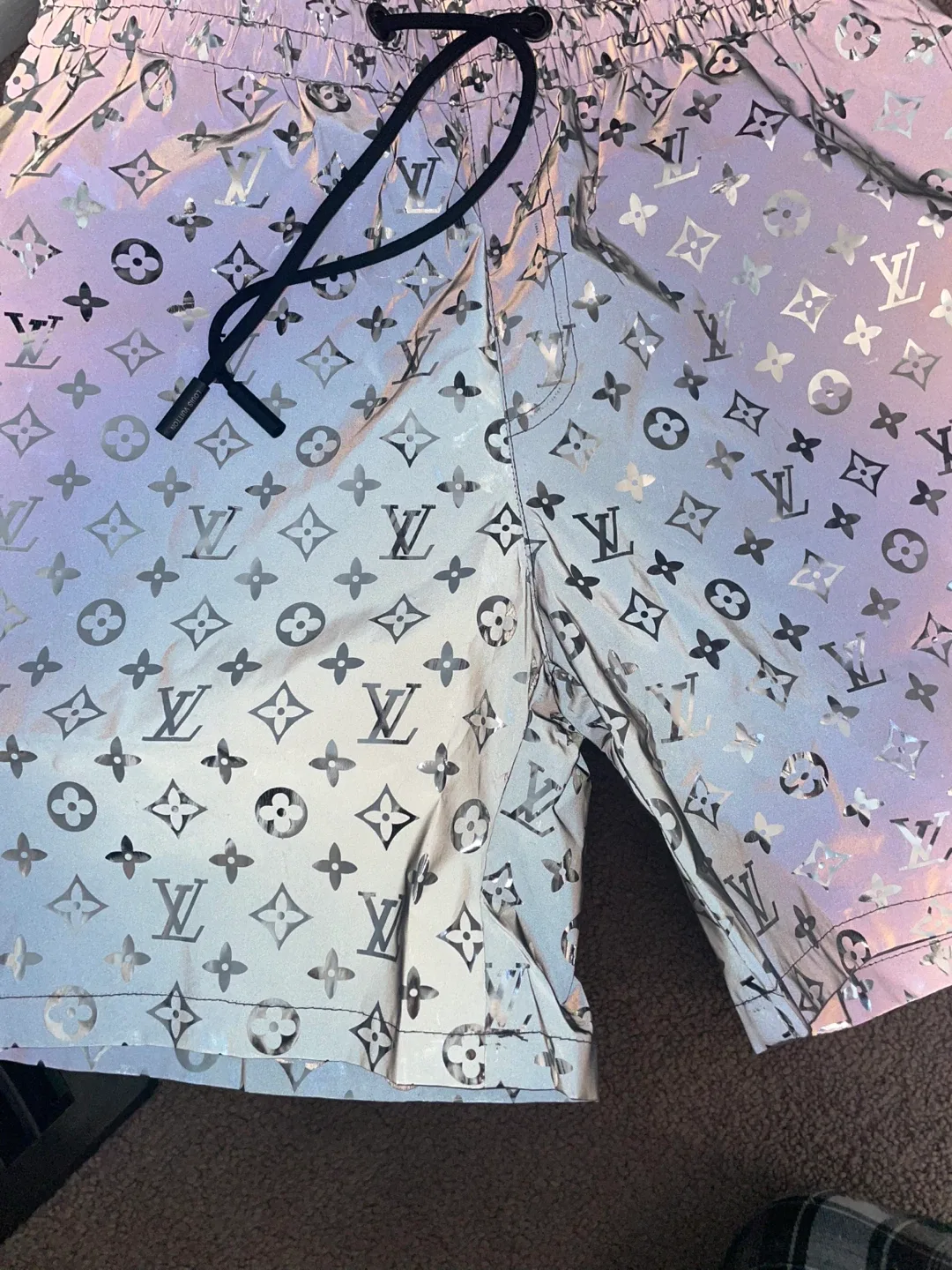 Brand New Louis Vuitton Silver Monogram Swim Shorts thumbnail