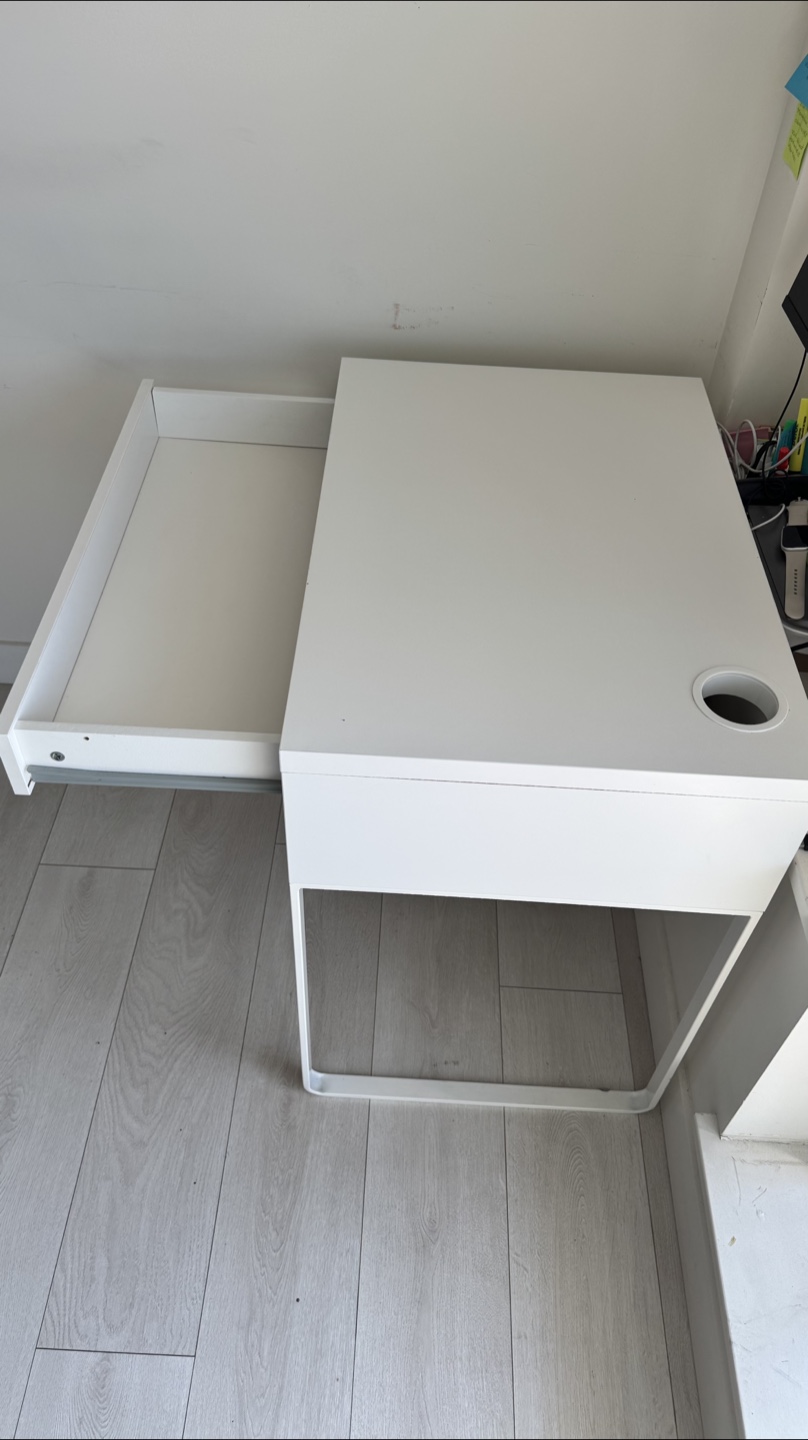 IKEA Nordmela White Desk with Drawer - photo 3
