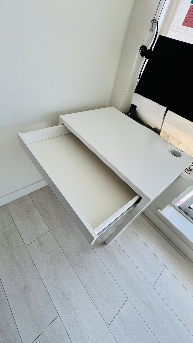 IKEA Nordmela White Desk with Drawer - photo 4