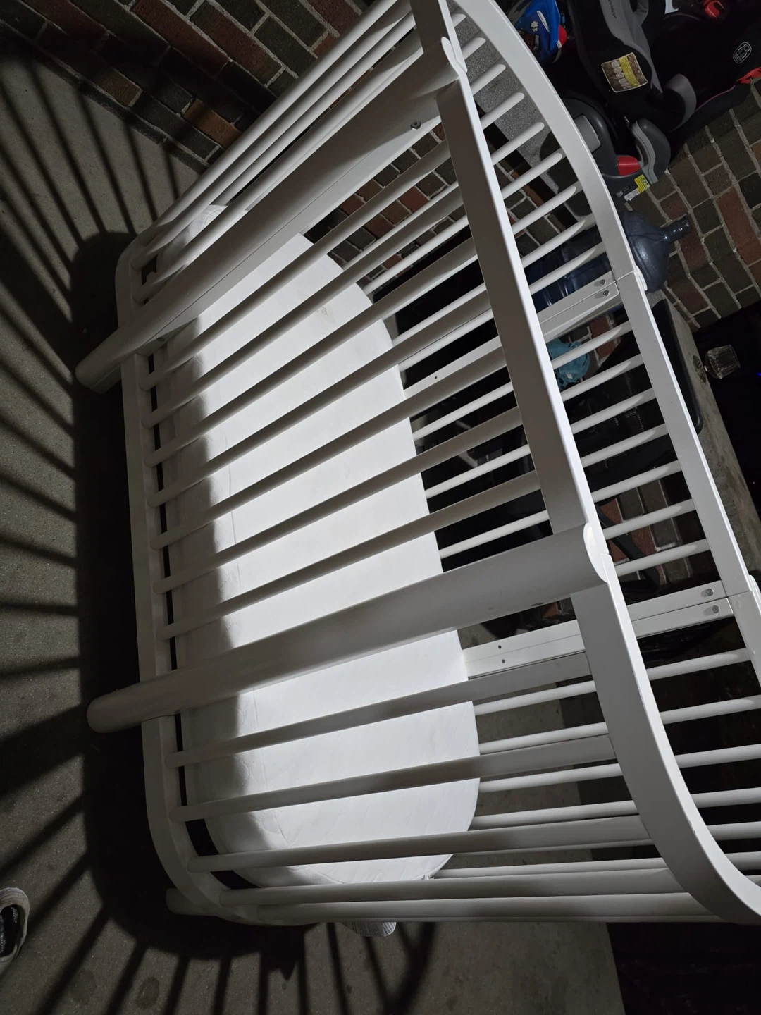 White Oval Baby Crib