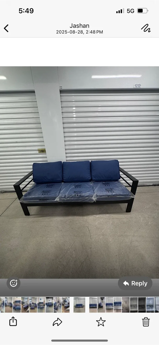 Brand New 5 Piece Outdoor Patio Set - Sofa, Chairs, Table - Blue image indicator(4)