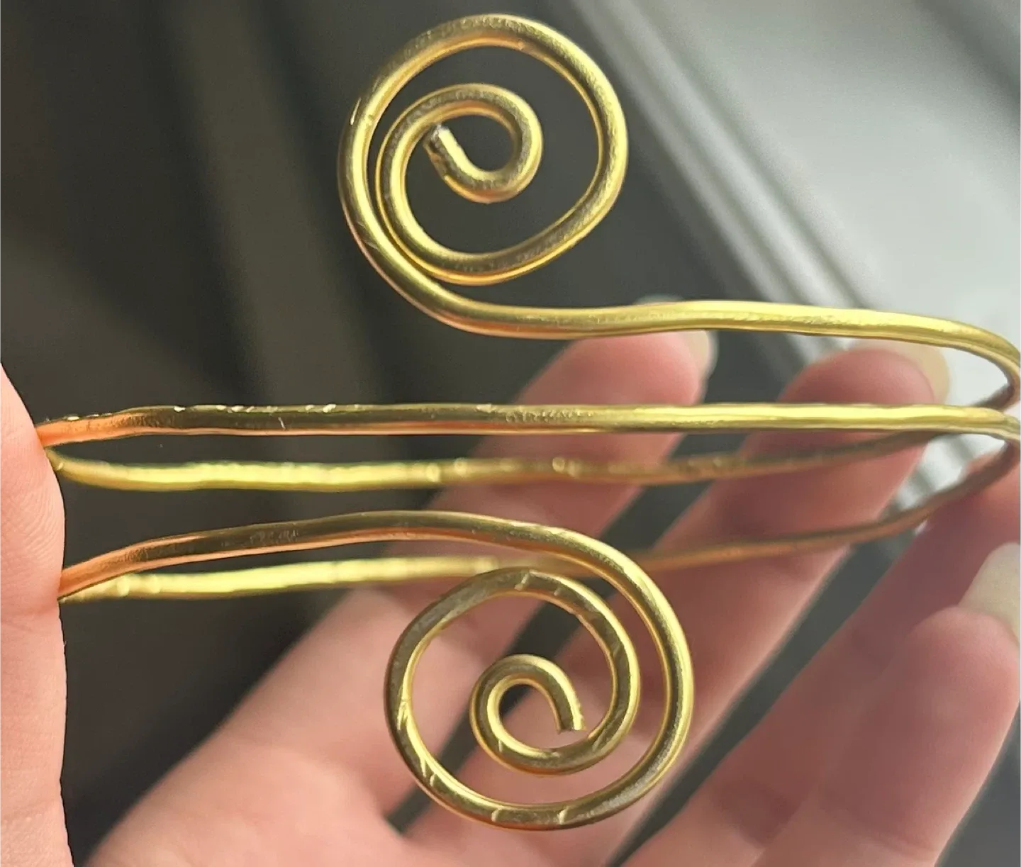 Handmade Gold Wire Cuff Bracelet arm cuff image indicator(3)