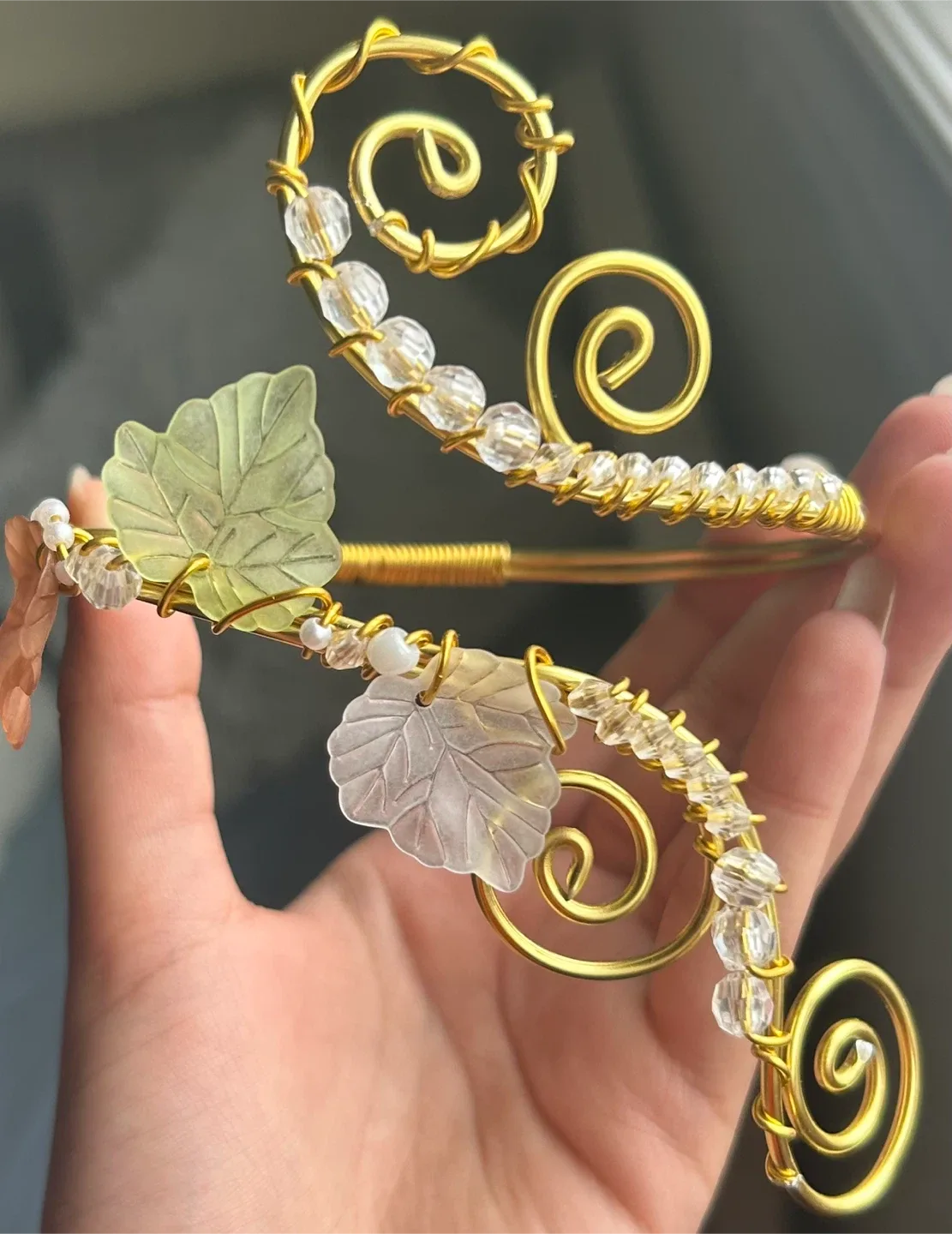 Handmade Gold Wire Cuff Bracelet arm cuff thumbnail