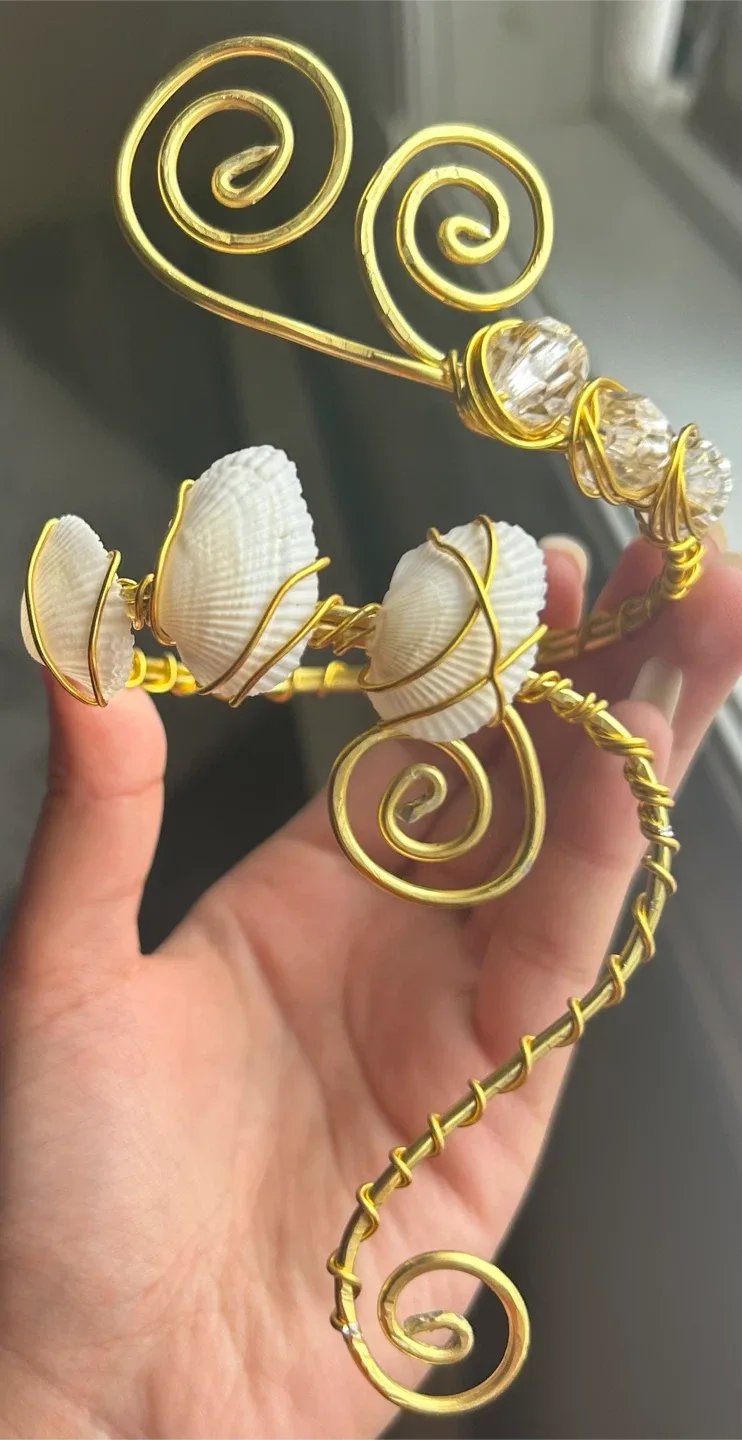 Handmade Gold Wire Cuff Bracelet arm cuff image indicator(8)