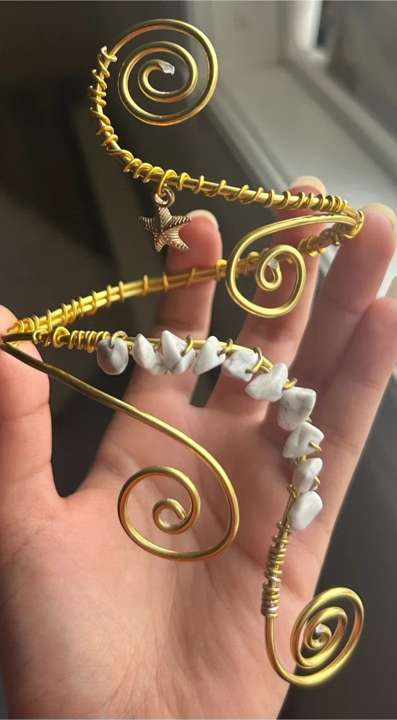 Handmade Gold Wire Cuff Bracelet arm cuff image indicator(7)